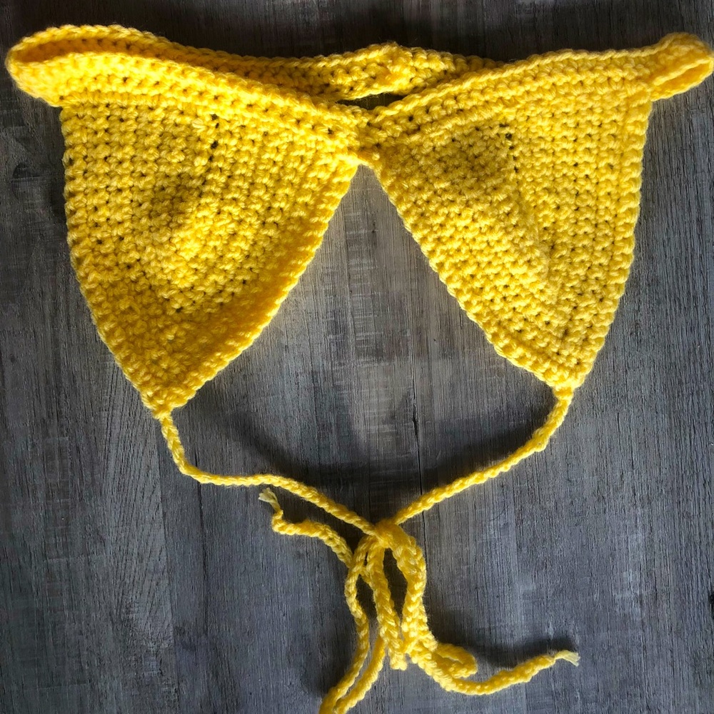 BRAND NEW SIZE SMALL yellow crochet bra